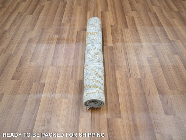 2'0" x 3'0" New Hand Knotted Grey Wool Rectangle Oriental Rug - MOA10277002