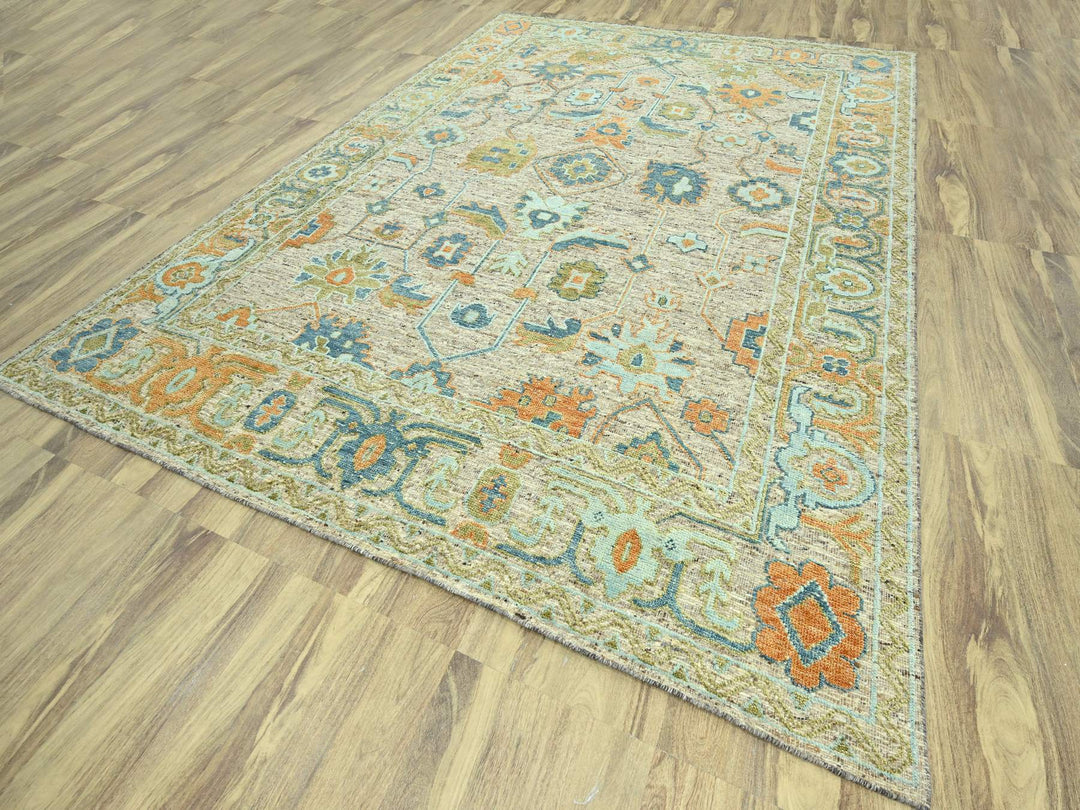 12'2" x 14'10" New Hand Knotted Brown Wool Rectangle Oriental Rug - MOA10277005