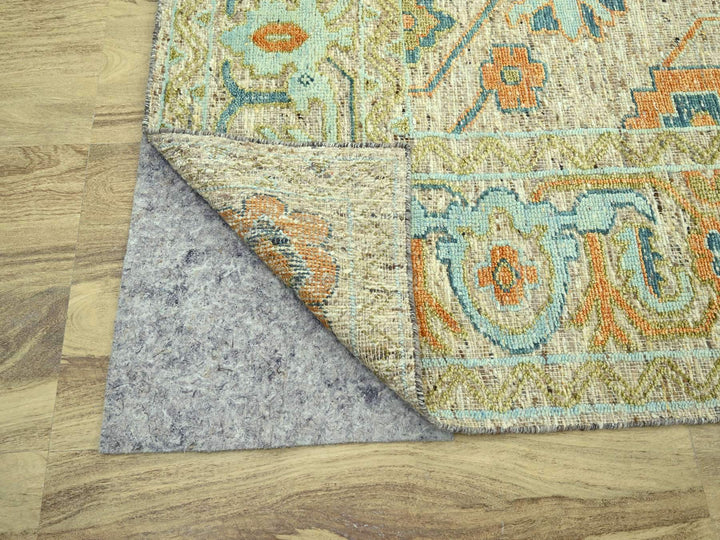 12'2" x 14'10" New Hand Knotted Brown Wool Rectangle Oriental Rug - MOA10277005