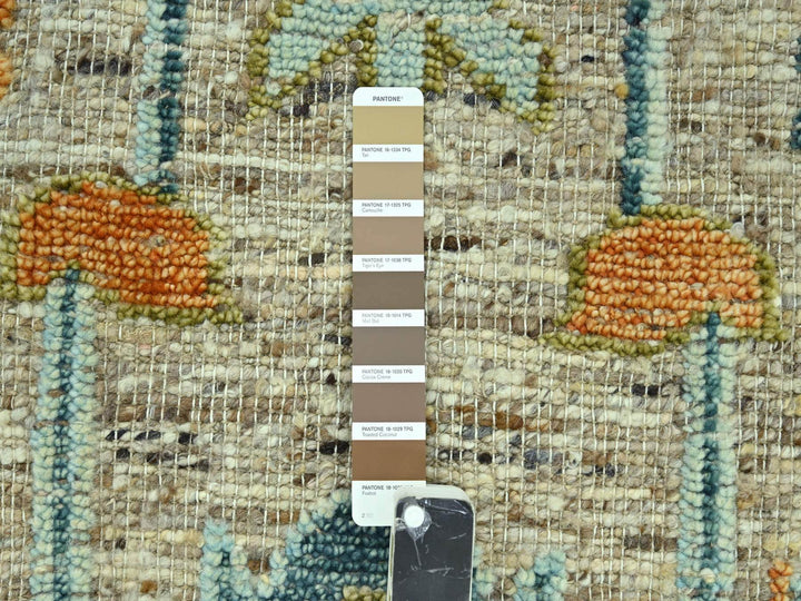 12'2" x 14'10" New Hand Knotted Brown Wool Rectangle Oriental Rug - MOA10277005