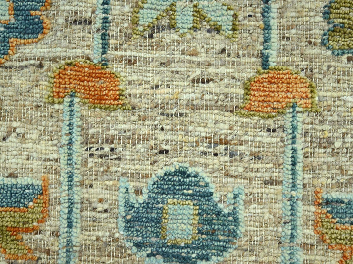 12'2" x 14'10" New Hand Knotted Brown Wool Rectangle Oriental Rug - MOA10277005