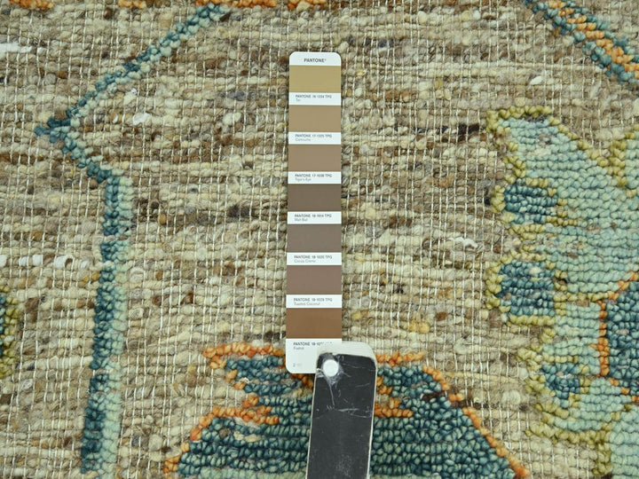 10'2" x 14'2" New Hand Knotted Brown Wool Rectangle Oriental Rug - MOA10277006