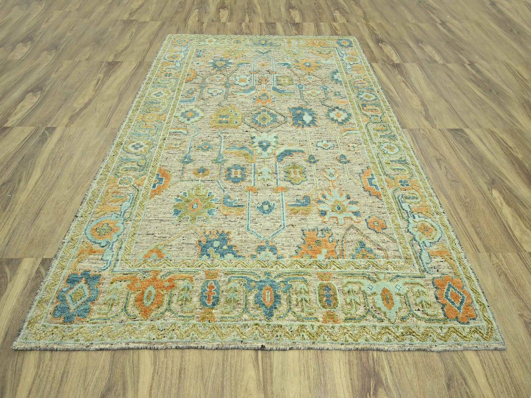9'1" x 11'10" New Hand Knotted Brown Wool Rectangle Oriental Rug - MOA10277010