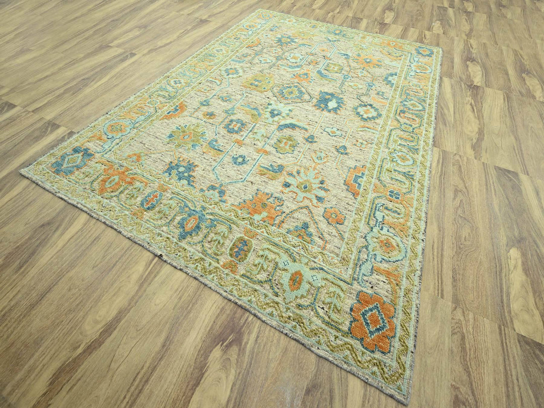 9'1" x 11'10" New Hand Knotted Brown Wool Rectangle Oriental Rug - MOA10277010