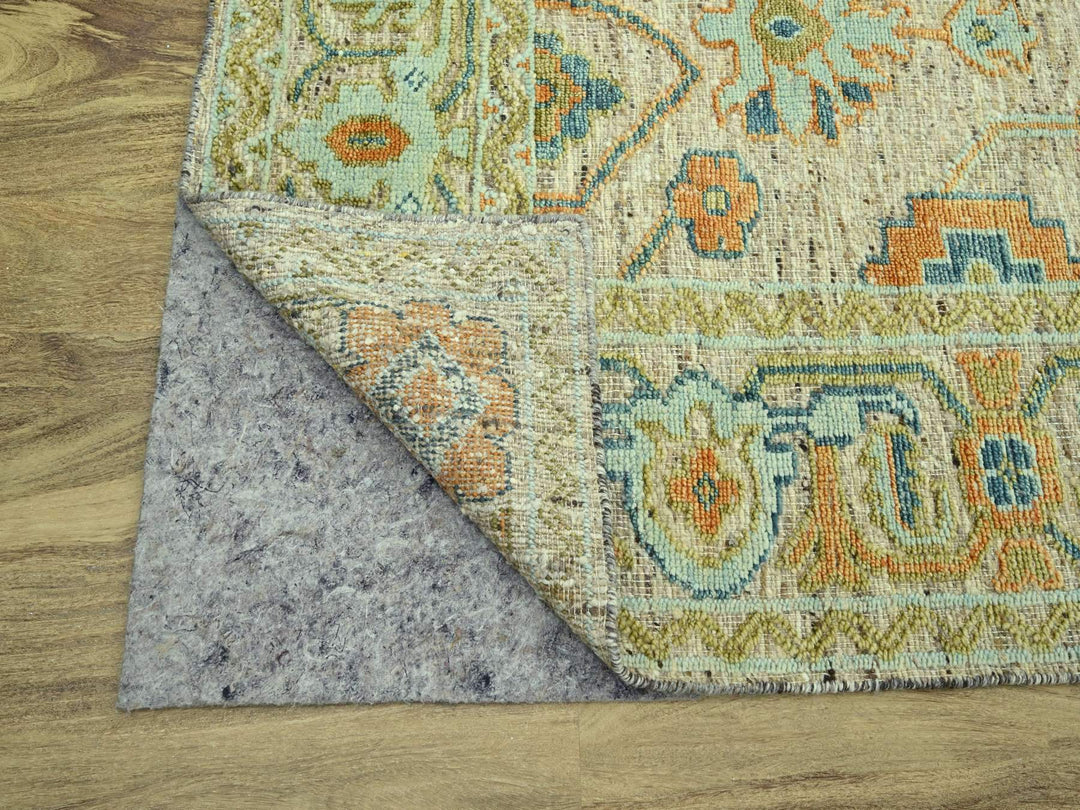 9'1" x 11'10" New Hand Knotted Brown Wool Rectangle Oriental Rug - MOA10277010