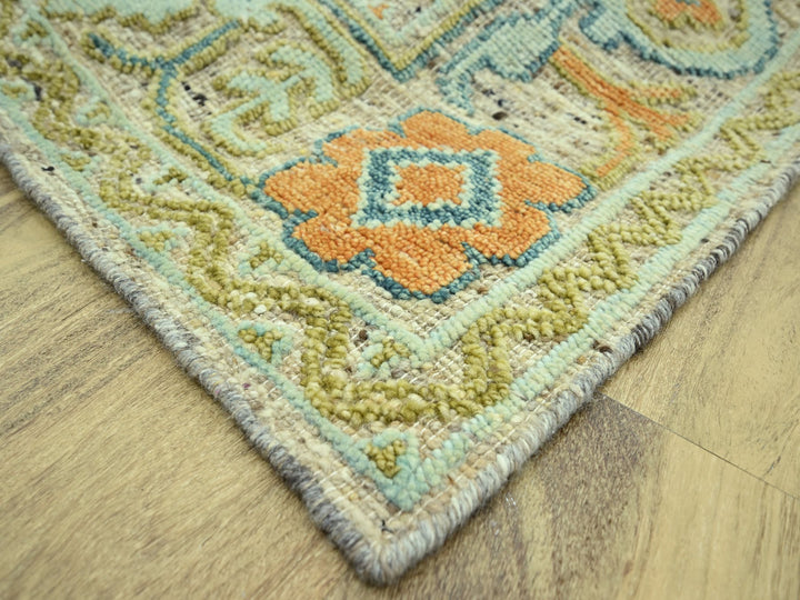 9'1" x 11'10" New Hand Knotted Brown Wool Rectangle Oriental Rug - MOA10277010