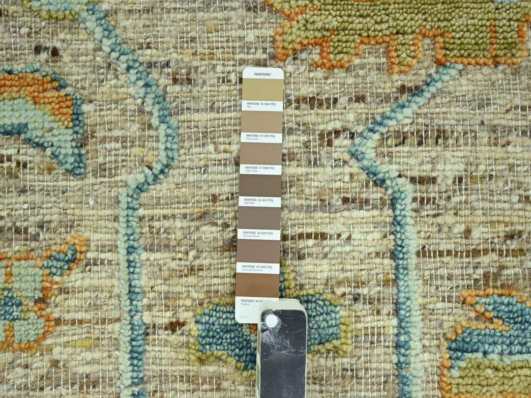 9'1" x 11'10" New Hand Knotted Brown Wool Rectangle Oriental Rug - MOA10277010