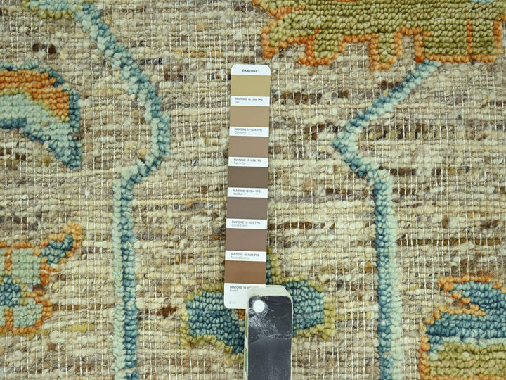 9'1" x 11'10" New Hand Knotted Brown Wool Rectangle Oriental Rug - MOA10277010