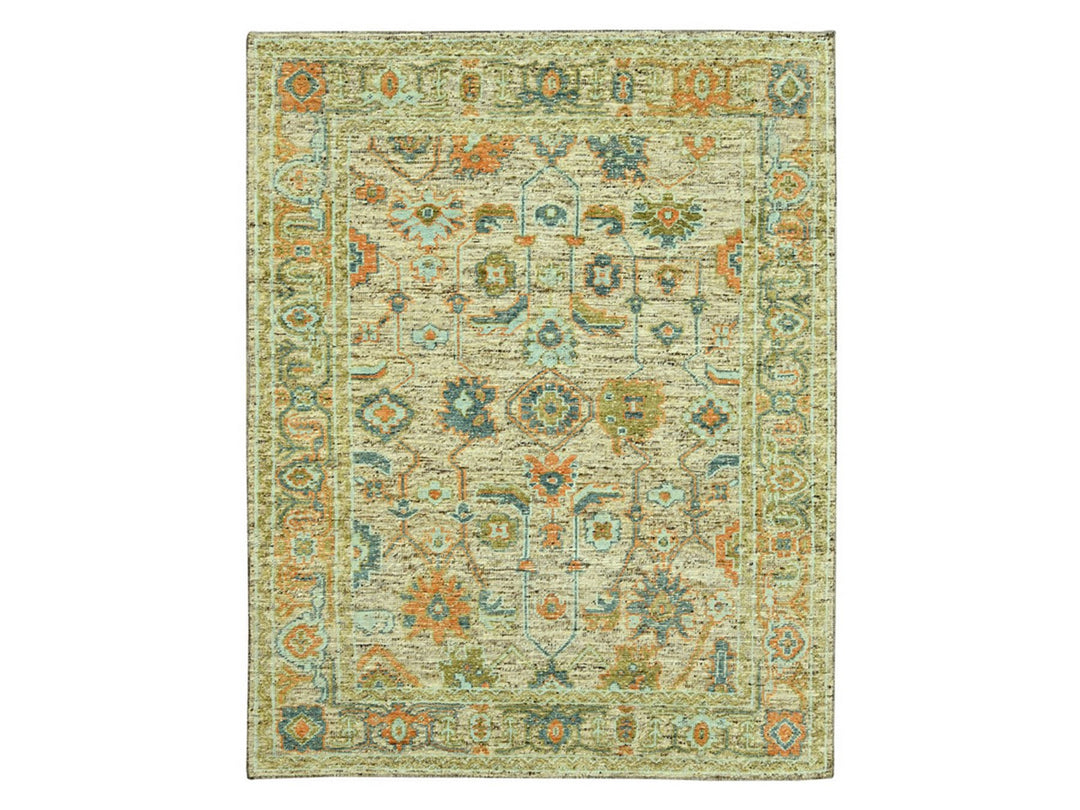 8'1" x 10'1" New Hand Knotted Brown Wool Rectangle Oriental Rug - MOA10277011
