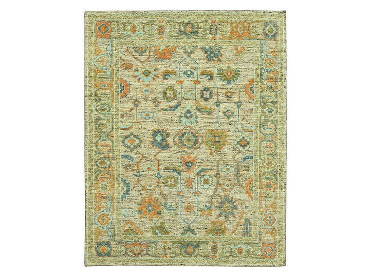 8'1" x 10'1" New Hand Knotted Brown Wool Rectangle Oriental Rug - MOA10277011