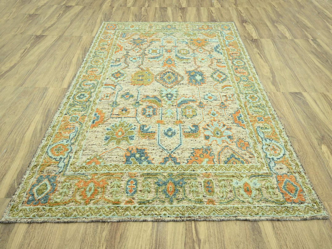 8'1" x 10'1" New Hand Knotted Brown Wool Rectangle Oriental Rug - MOA10277011