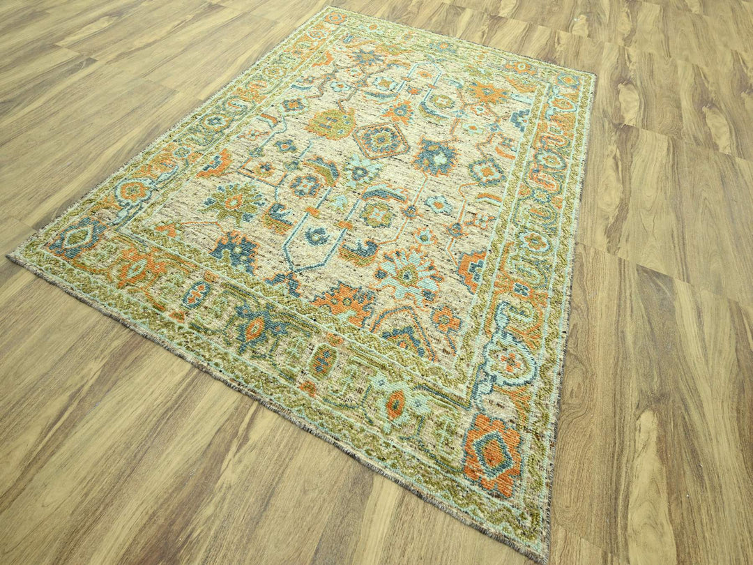 8'1" x 10'1" New Hand Knotted Brown Wool Rectangle Oriental Rug - MOA10277011