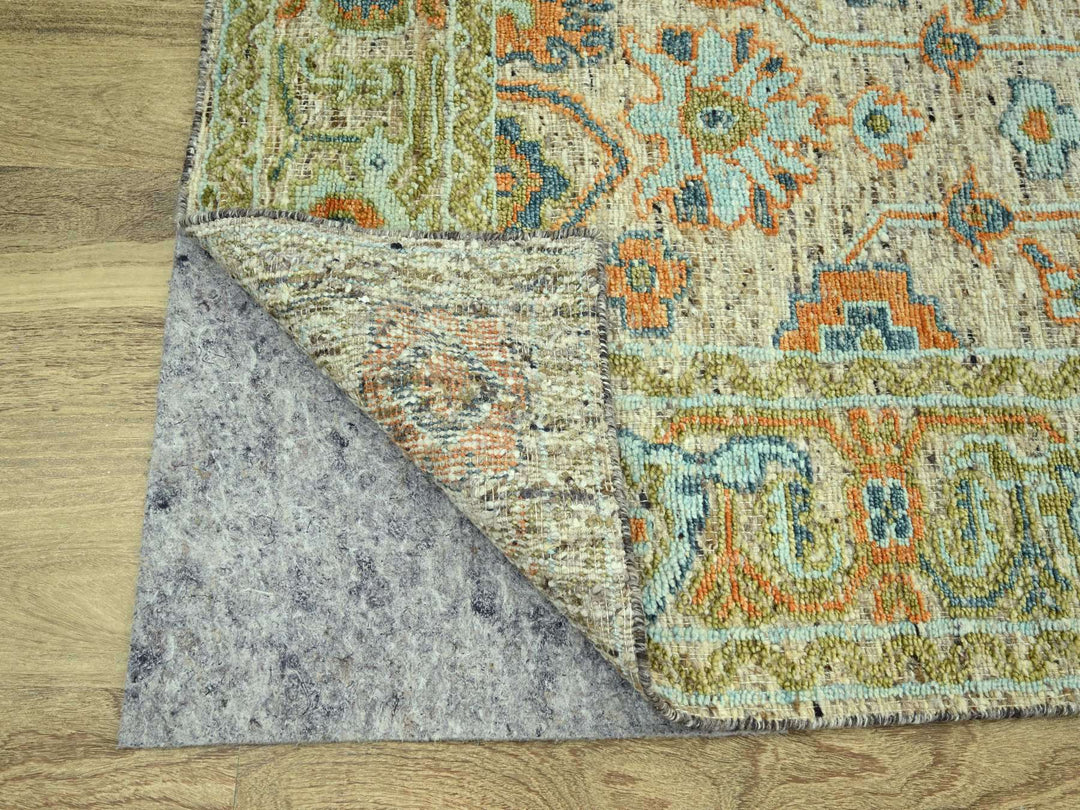 8'1" x 10'1" New Hand Knotted Brown Wool Rectangle Oriental Rug - MOA10277011