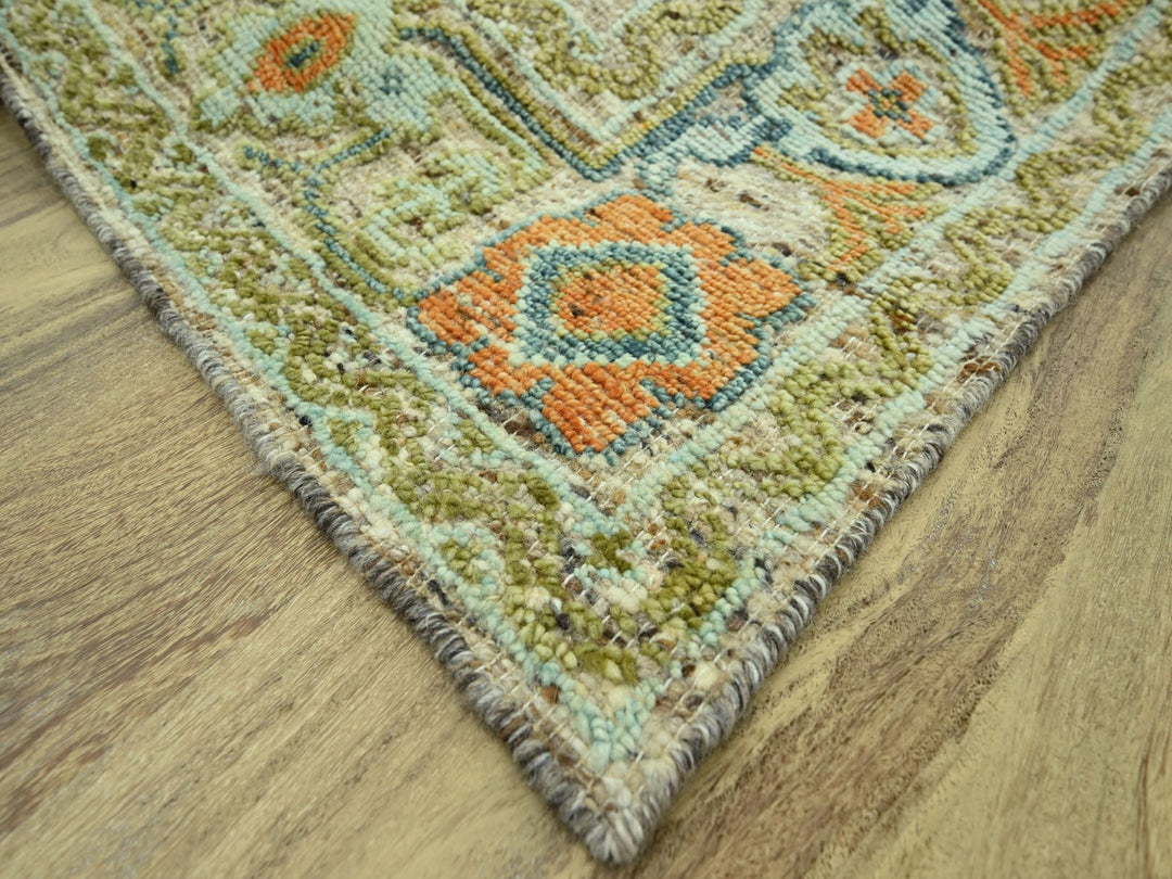8'1" x 10'1" New Hand Knotted Brown Wool Rectangle Oriental Rug - MOA10277011