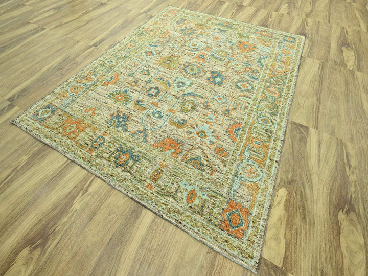 8'1" x 10'0" New Hand Knotted Brown Wool Rectangle Oriental Rug - MOA10277012