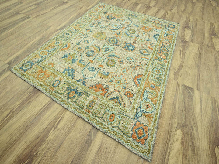 8'0" x 10'0" New Hand Knotted Brown Wool Rectangle Oriental Rug - MOA10277013