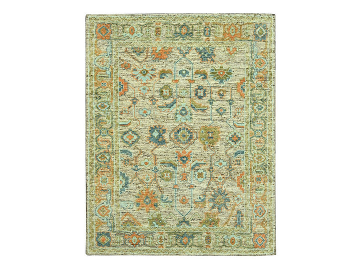 8'1" x 10'3" New Hand Knotted Brown Wool Rectangle Oriental Rug - MOA10277014