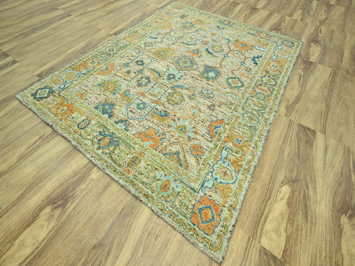 8'1" x 10'3" New Hand Knotted Brown Wool Rectangle Oriental Rug - MOA10277014