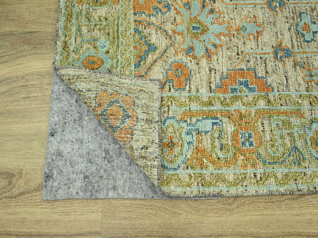8'1" x 10'3" New Hand Knotted Brown Wool Rectangle Oriental Rug - MOA10277014