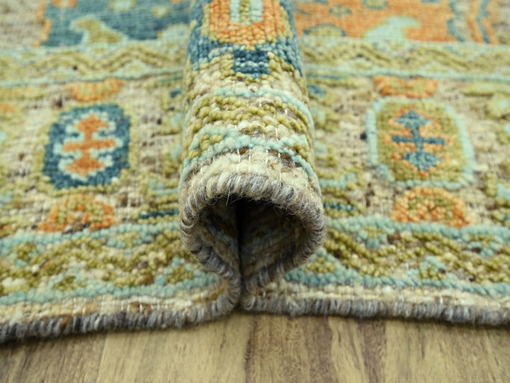 8'1" x 10'3" New Hand Knotted Brown Wool Rectangle Oriental Rug - MOA10277014