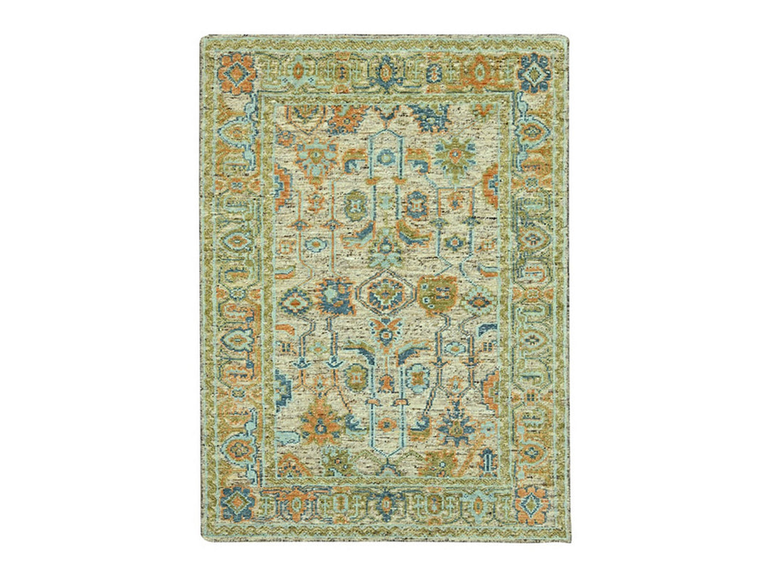 6'2" x 9'1" New Hand Knotted Brown Wool Rectangle Oriental Rug - MOA10277015