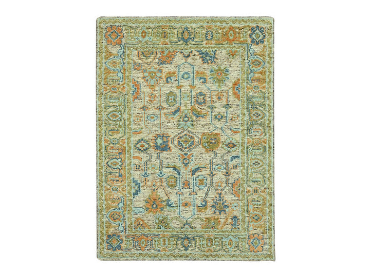 6'2" x 9'1" New Hand Knotted Brown Wool Rectangle Oriental Rug - MOA10277015