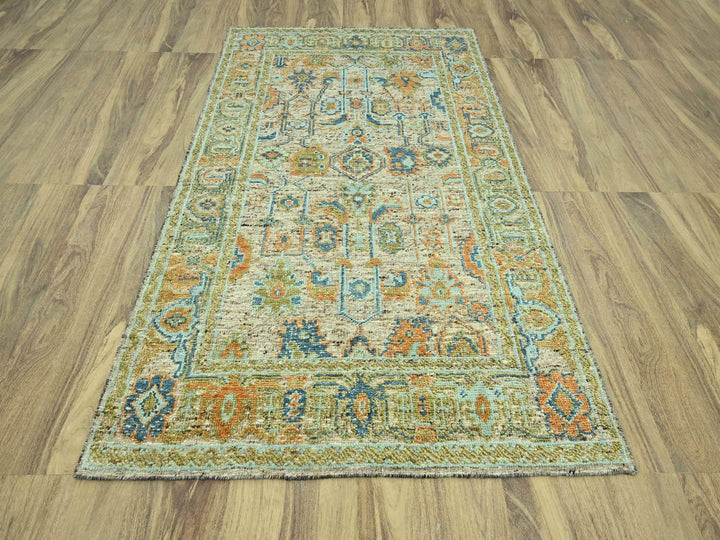 6'2" x 9'1" New Hand Knotted Brown Wool Rectangle Oriental Rug - MOA10277015