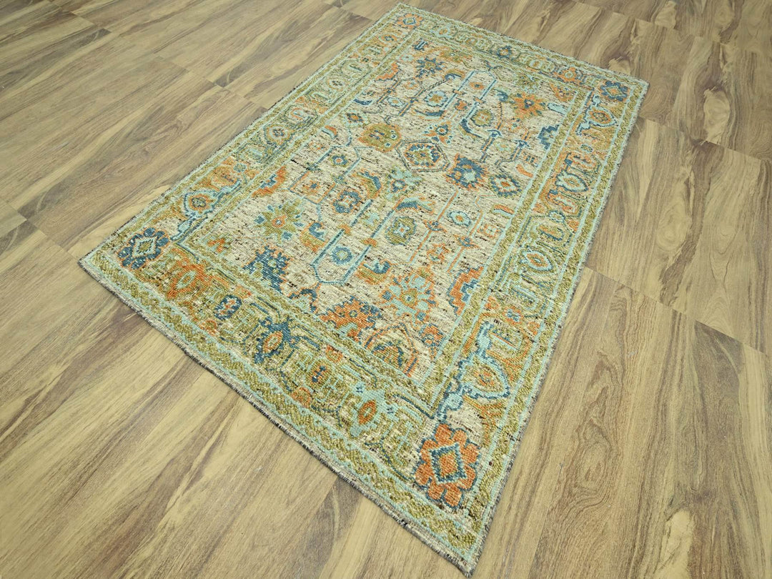 6'2" x 9'1" New Hand Knotted Brown Wool Rectangle Oriental Rug - MOA10277015
