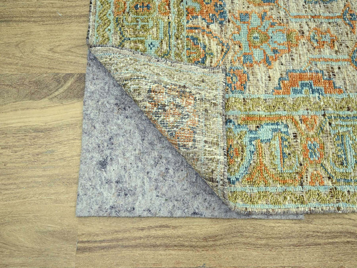 6'2" x 9'1" New Hand Knotted Brown Wool Rectangle Oriental Rug - MOA10277015