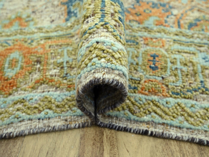6'2" x 9'1" New Hand Knotted Brown Wool Rectangle Oriental Rug - MOA10277015