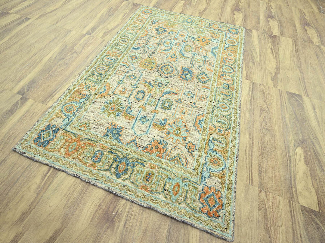 6'1" x 9'3" New Hand Knotted Brown Wool Rectangle Oriental Rug - MOA10277016