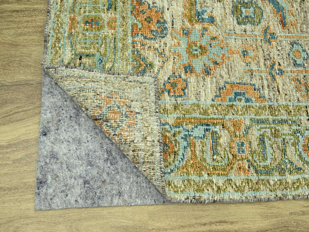 6'1" x 9'3" New Hand Knotted Brown Wool Rectangle Oriental Rug - MOA10277016
