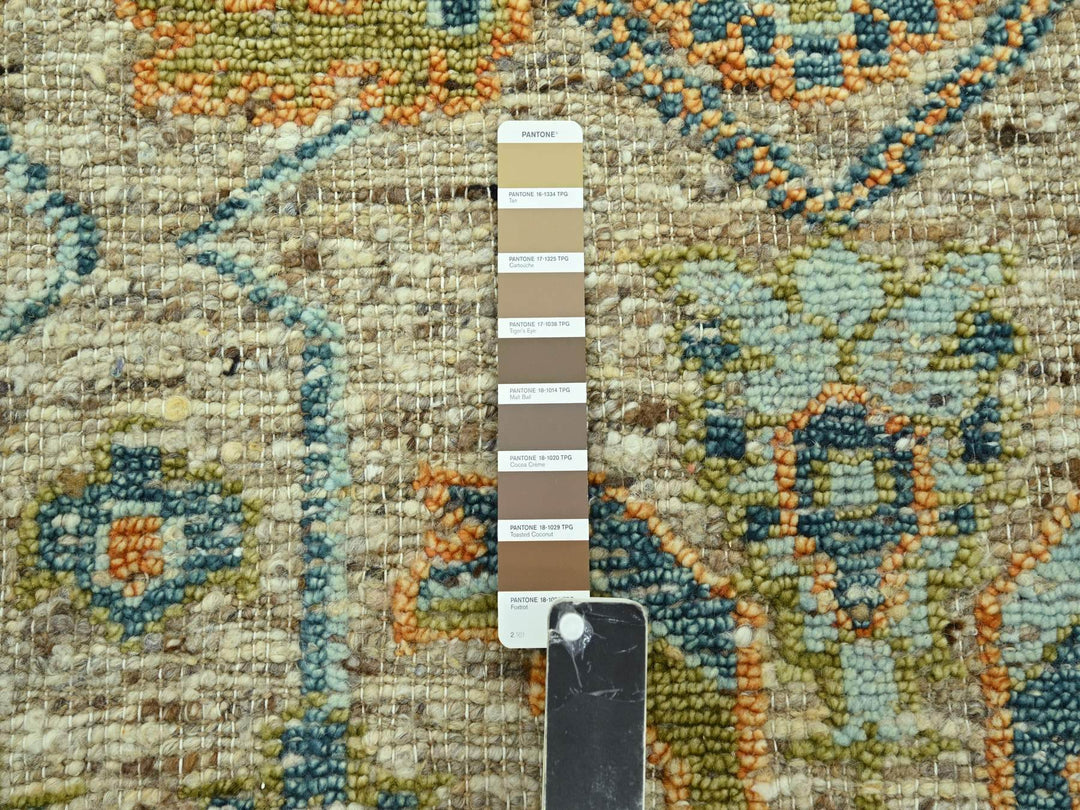6'1" x 9'3" New Hand Knotted Brown Wool Rectangle Oriental Rug - MOA10277016