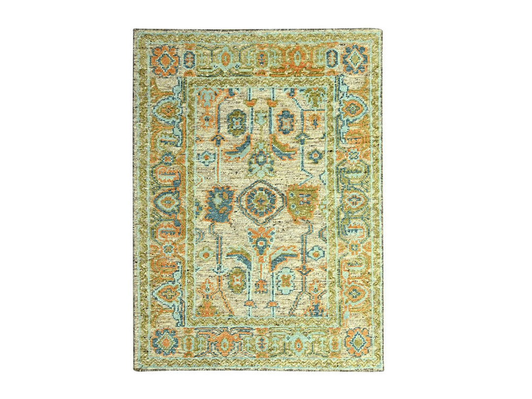5'0" x 7'1" New Hand Knotted Brown Wool Rectangle Oriental Rug - MOA10277017