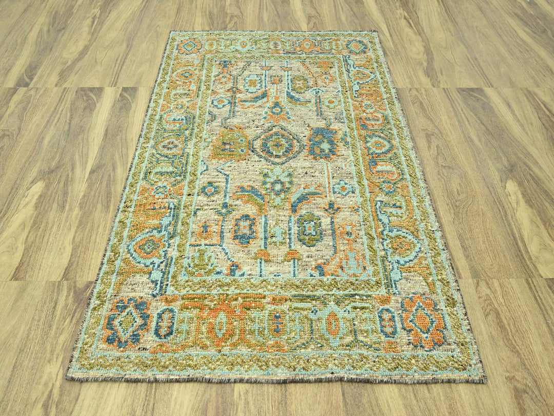 5'0" x 7'1" New Hand Knotted Brown Wool Rectangle Oriental Rug - MOA10277017