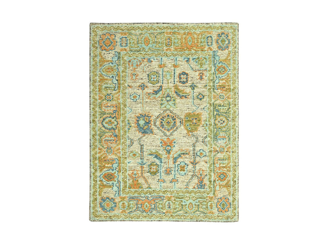 5'0" x 7'0" New Hand Knotted Brown Wool Rectangle Oriental Rug - MOA10277018