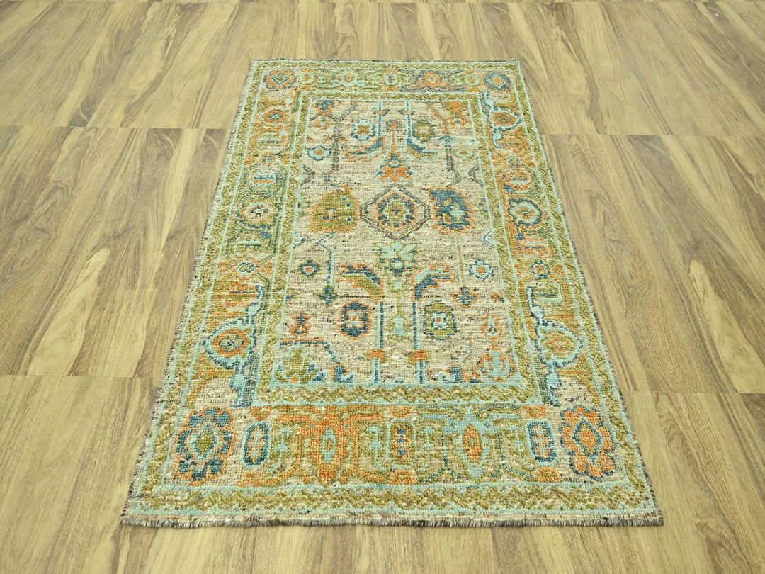5'0" x 7'0" New Hand Knotted Brown Wool Rectangle Oriental Rug - MOA10277018