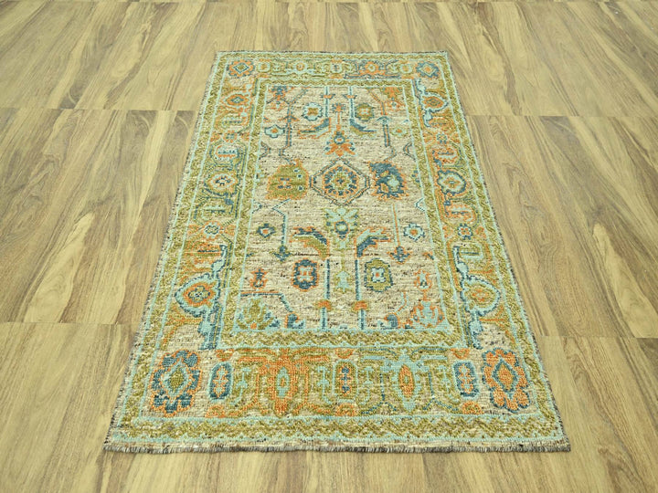 5'0" x 7'0" New Hand Knotted Brown Wool Rectangle Oriental Rug - MOA10277018