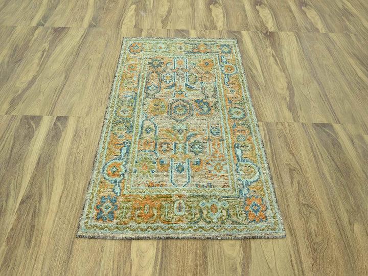4'2" x 6'1" New Hand Knotted Brown Wool Rectangle Oriental Rug - MOA10277019