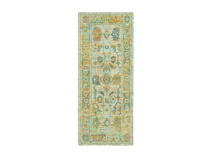 4'2" x 10'2" New Hand Knotted Brown Wool Runner Oriental Rug - MOA10277025