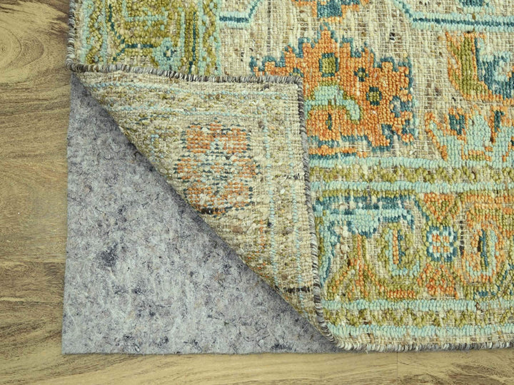 4'2" x 10'2" New Hand Knotted Brown Wool Runner Oriental Rug - MOA10277025