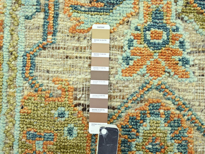 4'2" x 10'2" New Hand Knotted Brown Wool Runner Oriental Rug - MOA10277025