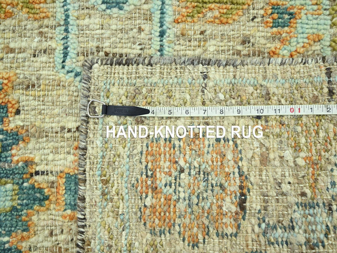 4'2" x 10'2" New Hand Knotted Brown Wool Runner Oriental Rug - MOA10277025