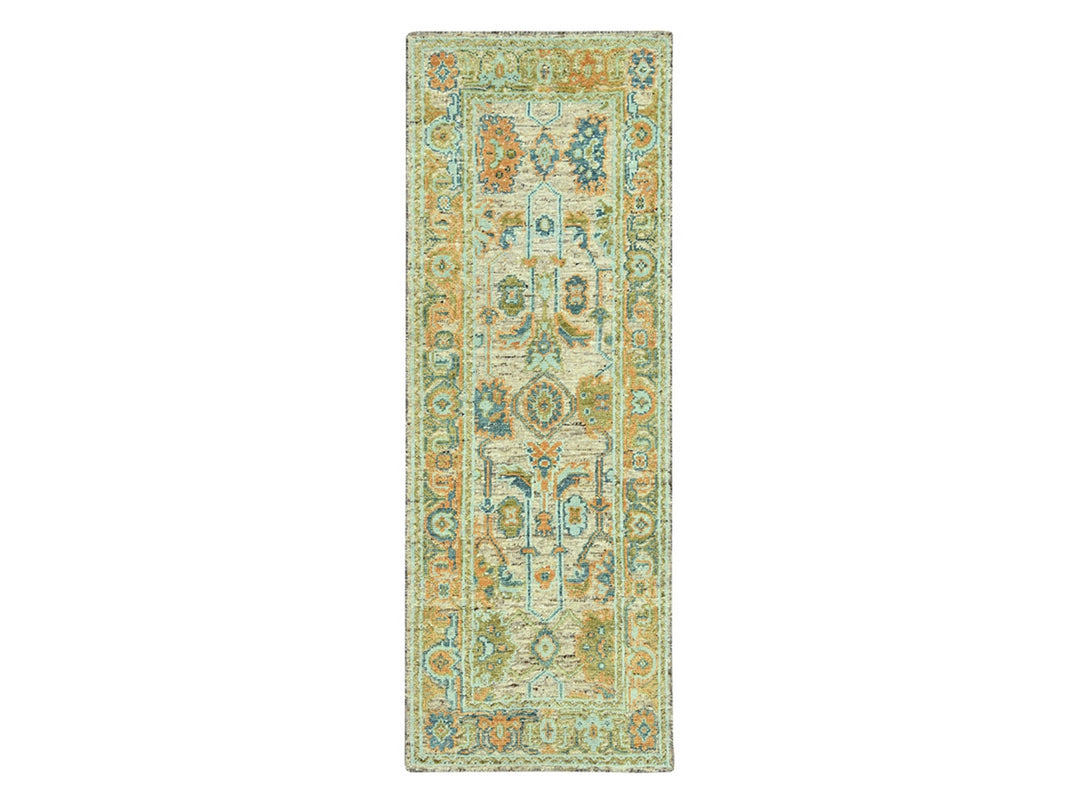 4'2" x 12'3" New Hand Knotted Brown Wool Runner Oriental Rug - MOA10277026