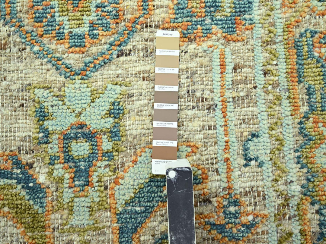 4'2" x 12'3" New Hand Knotted Brown Wool Runner Oriental Rug - MOA10277026
