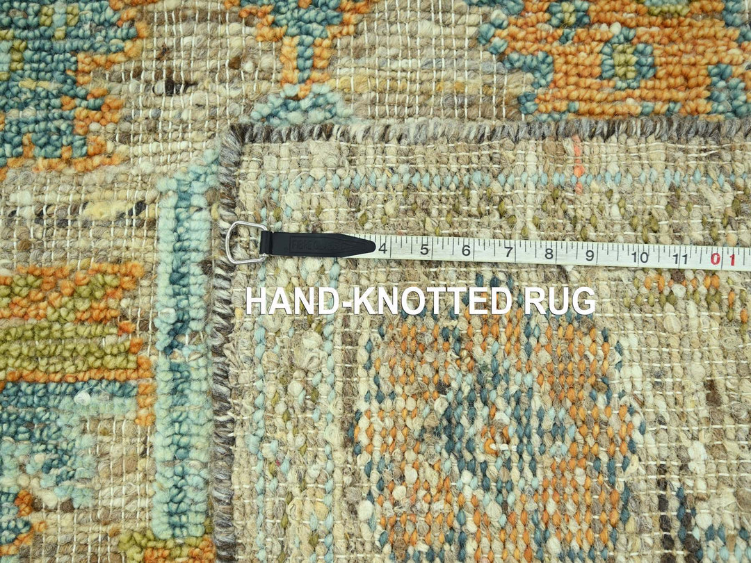 4'2" x 12'3" New Hand Knotted Brown Wool Runner Oriental Rug - MOA10277026