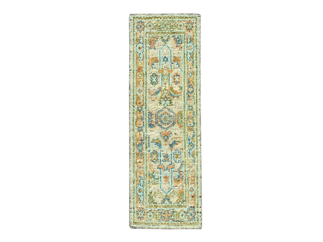 2'7" x 6'2" New Hand Knotted Brown Wool Runner Oriental Rug - MOA10277028