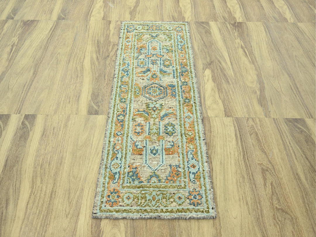 2'7" x 6'2" New Hand Knotted Brown Wool Runner Oriental Rug - MOA10277028