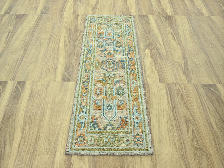 2'7" x 6'2" New Hand Knotted Brown Wool Runner Oriental Rug - MOA10277028