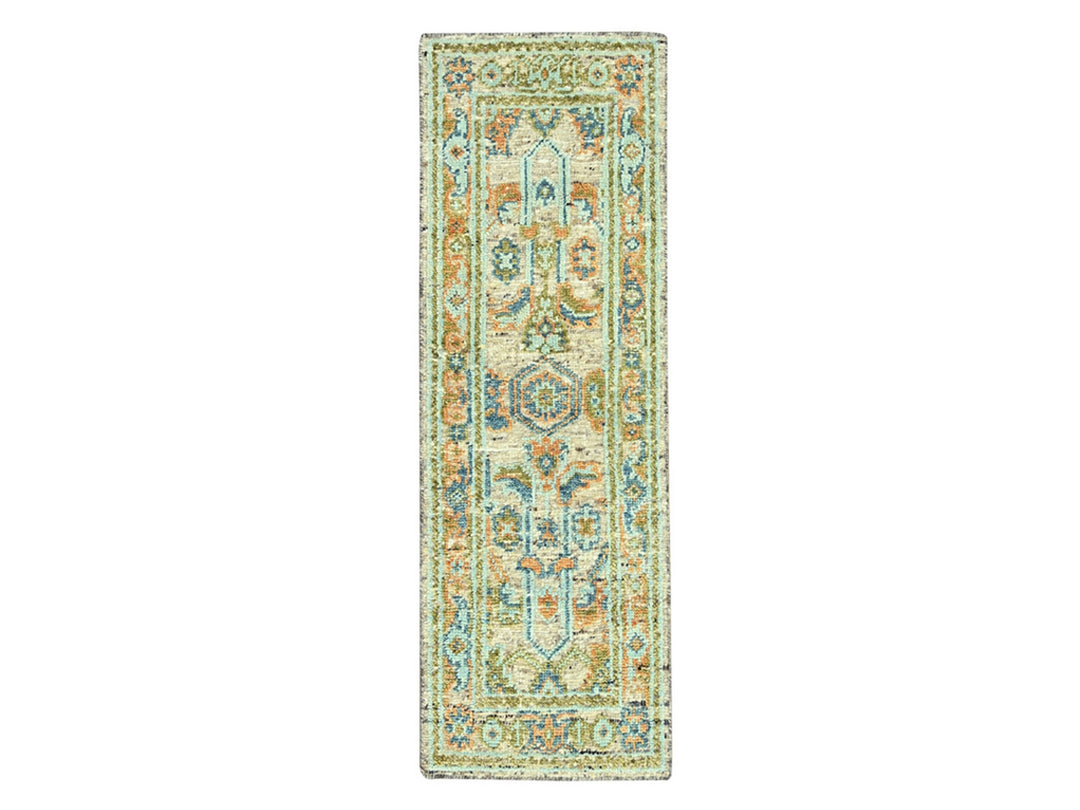 2'7" x 6'1" New Hand Knotted Brown Wool Runner Oriental Rug - MOA10277029